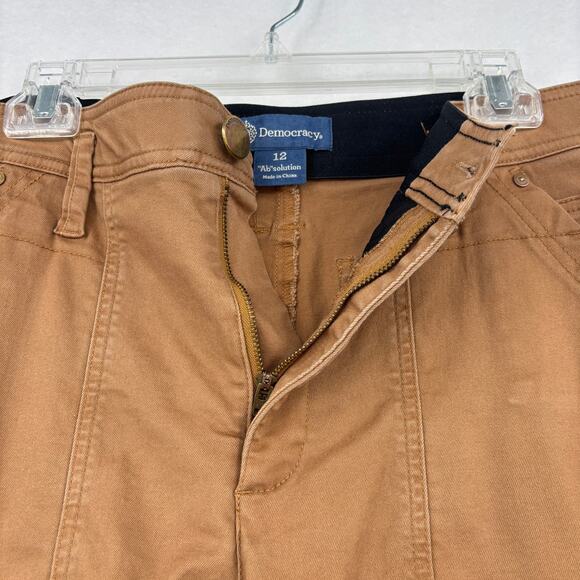 Democracy Cargo Jeans Womens Size 12 Brown Ab Solution Stretch Denim - Picture 3 of 12